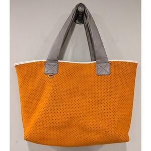 GX by Gwen Stefani Orange Laser Cut Soft Side Zippered Shoulder Tote